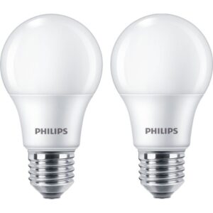 Philips CorePro E27 standardpære, 2700K, 8W, 2-pak