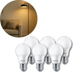 Philips E27 LED pære - 6-pak - 806lm - 2700K - 7W
