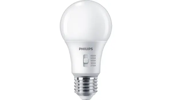 Philips E27 LED pære - 806lm - 5CCT - 8W - Justerbar lysfarve