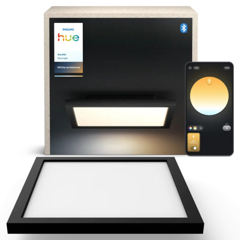 Philips Hue Aurelle White Ambiance Kvadratisk LED Loftpanel Sort 30x30 cm