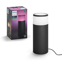 Philips Hue Calla udendrs pullert, Color & White ambiance, LED, 600 lm, Zigbee + Bluetooth, sort (1 stk)