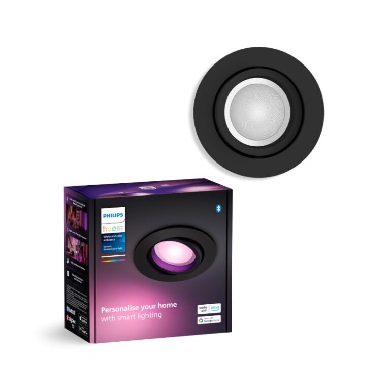 Philips Hue Centura Hue recessed R. sort 1x4.2W - Spot - White Color Ambience