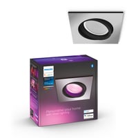 Philips Hue Centura indbygningsspot, Color & White Ambiance, 5,7W, 350lm, firkantet, aluminium, Zigbee + Bluetooth (1 stk) (restsalg)