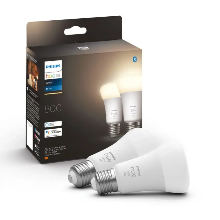 Philips Hue E27 - 2-pak - White - 2700K - 9W - 806lm