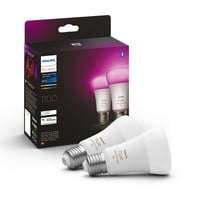 Philips Hue E27 LED-pre, Color & White Ambiance 1100lm, Zigbee + Bluetooth (2 pak)