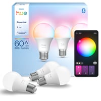 Philips Hue Essential E27 A60 LED-pære, Color & White ambiance, 8W, 806lm, Zigbee + Bluetooth (3 pak)