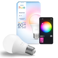 Philips Hue Essential E27 A60 LED-pre, Color & White ambiance, 8W, 806lm, Zigbee + Bluetooth (1 stk)