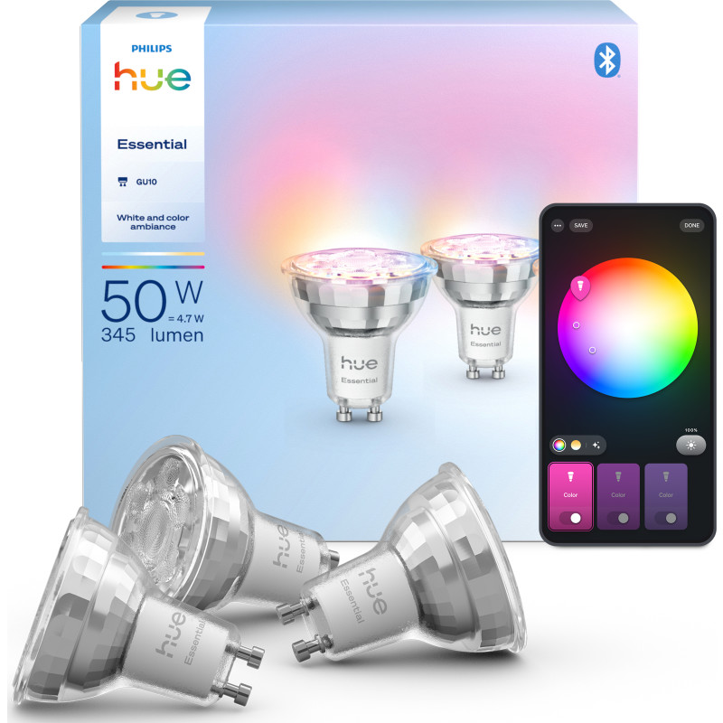 Philips Hue Essential White Color Ambiance GU10 spotpære 3-pak