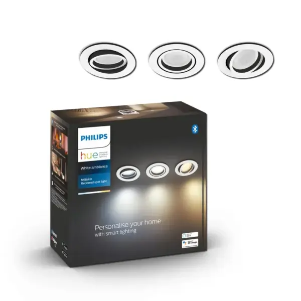 Philips Hue Milliskin Hue recessed R. Hvid 3x5W - 929003045001