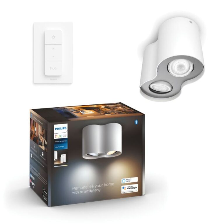 Philips Hue Pillar Hue plate/spiral hvid 2x4.2W - Spot - White ambiance