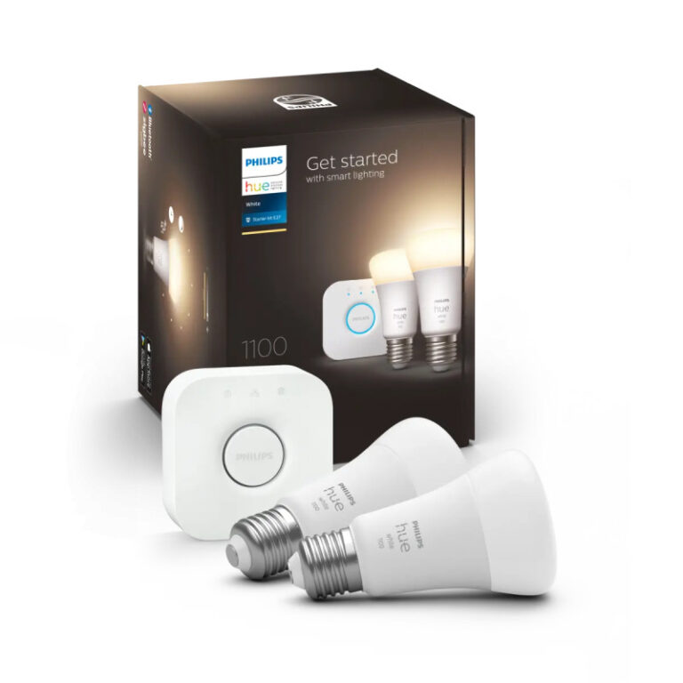Philips Hue White A60 LED Pære E27 Startsæt 1100 lm 2-pak med Bridge