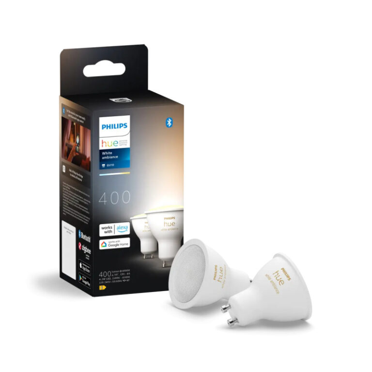 Philips Hue White Ambiance GU10 Spotpære 4,2W Bluetooth 2-pak