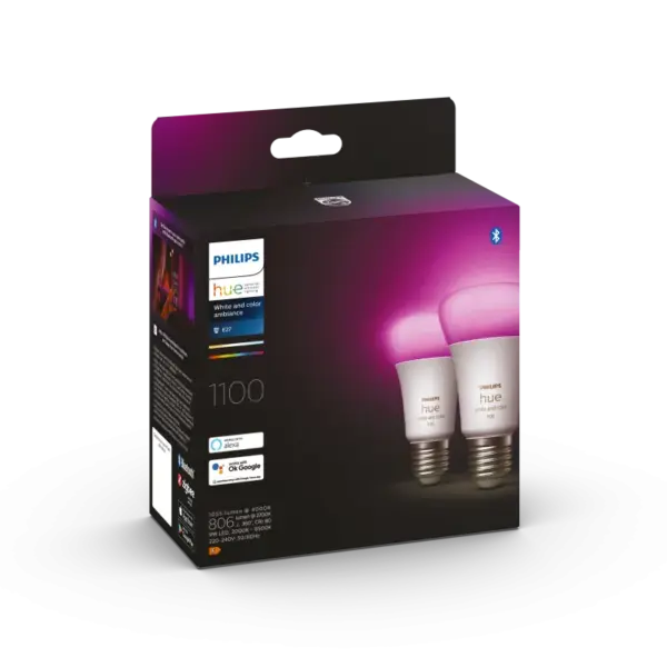 Philips Hue White Color Ambience 9W A60 E27 2P - 929002468802