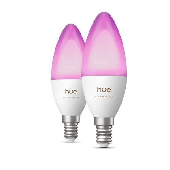 Philips Hue White and Color Ambiance 3,7W LED E14 B39 500lm (2 stk.)