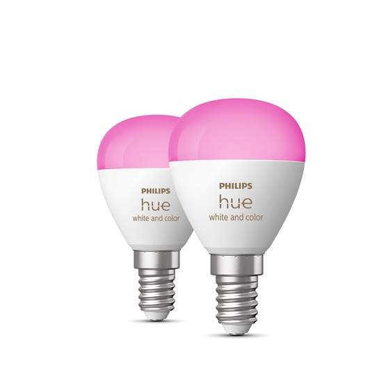 Philips Hue White and Color Ambiance 5,1W LED E14 Luster 470lm (2 stk.)