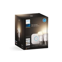 Philips Hue starterkit, 2 x 1100 lm White E27 prer, Bridge (restsalg)