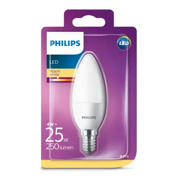 Philips LED 25W kerte varm hvid E14 mat ikke dæmpbar 1 stk - 8718696474914