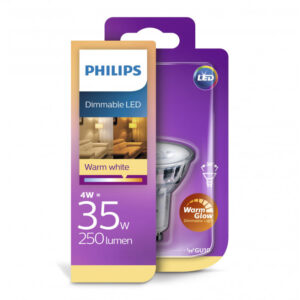 Philips LED 35W GU10 glas varm hvid warm glow dæmpbar 1 stk - 8718696562826