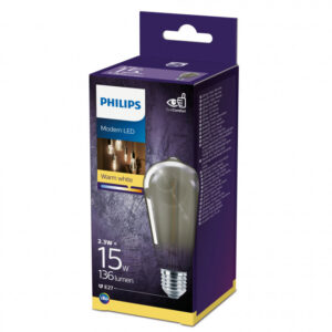 Philips LED Classic Filament 15W dråbe E27 smoky ikke dæmpbar 1 stk - 8718699657598