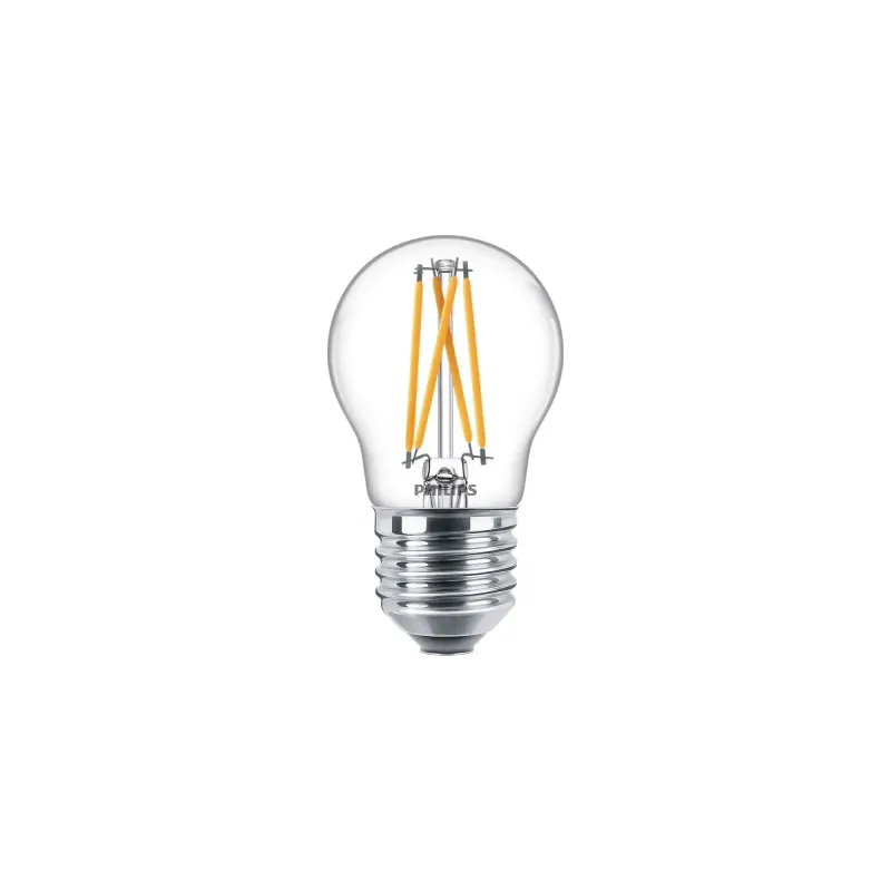 Philips LED Classic Filament Kronepære E27 Klar 40W Varm Hvid Dæmpbar