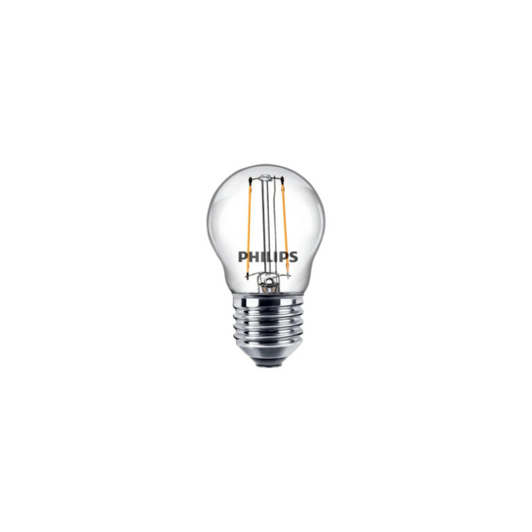Philips LED Classic Filament Kronepære P45 E27 Klar 25W Varm Hvid 2-pak BOX