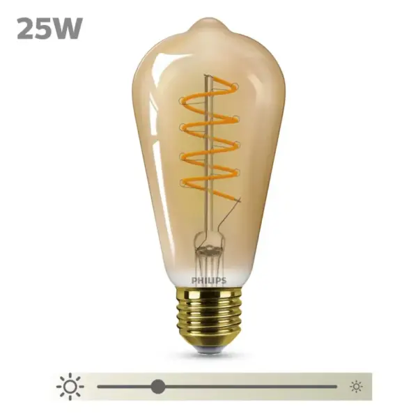 Philips LED Classic Spiral Filament 25W dråbe E27 guld dæmpbar 1 stk - 8718699676056