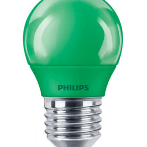 Philips LED E27 kronepære - 3,1W/grøn