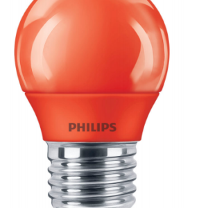 Philips LED E27 kronepære - 3,1W/rød