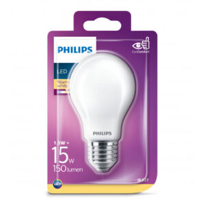 Philips LED Glas standard 15W standard E27 varm hvid mat ikke dæmpbar 1 stk - 8718699648138