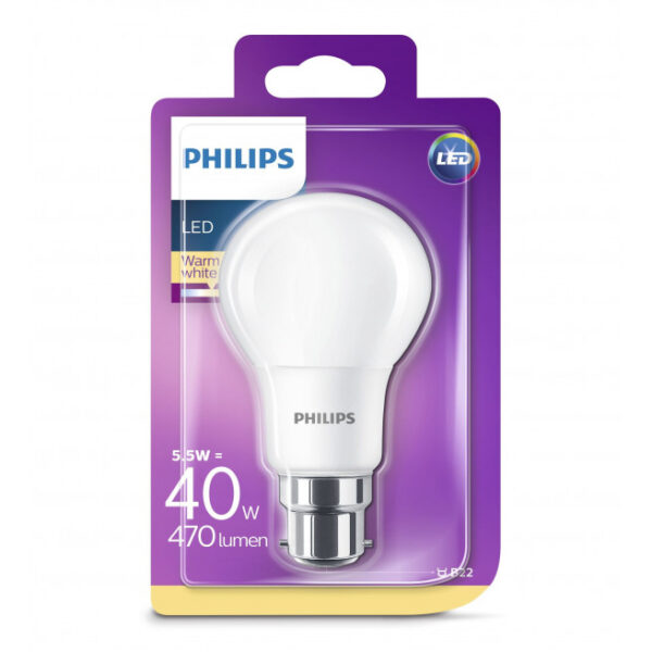 Philips LED Plast 40W standard varm hvid mat E27 ikke dæmpbar 1 stk - 8718696577172