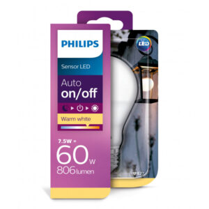 Philips LED Sensor 60W standard E27 varm hvid mat ikke dæmpbar 1 stk - 8718696739402