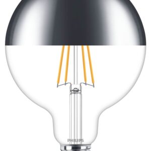 Philips LED pære Classic Globe Ø125 mm 7,2W/827 (50W) topforspejlet dæmpbar E27