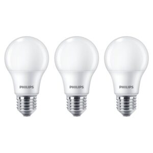 Philips LED pære Standard 8W/827 (60W) Mat 3-pak E27