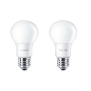 Philips LED pære Standard 8W/827 (60W) mat 2-pak E27