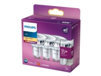 Philips - LED spotlight pære - GU10 - 3,5 W (svarende til 35 W) - klasse F - varmt hvidt lys - 2700 K (en pakke med 3)