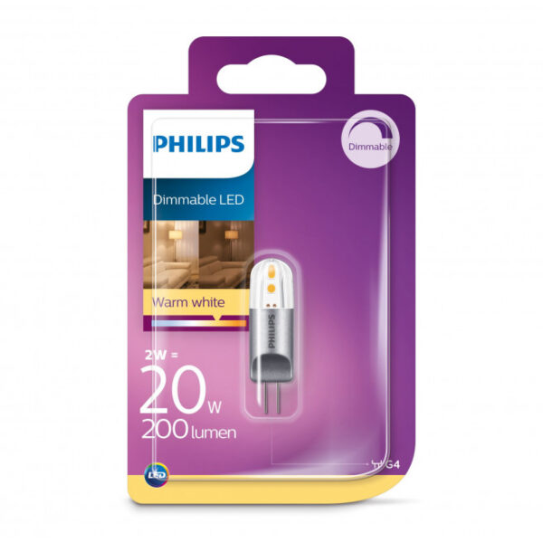 Philips LED stift 20W G4 varm hvid dæmpbar 1 stk - 8718696578636