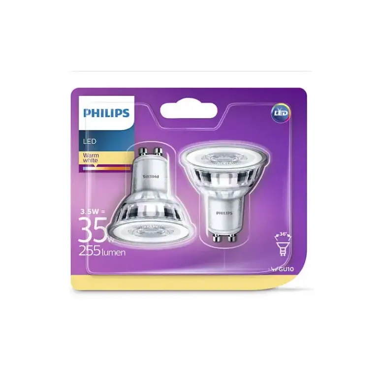 Philips LEDClassic 35W spot glas GU10 varm hvid ikke dæmpbar 2 stk - 8718696582633