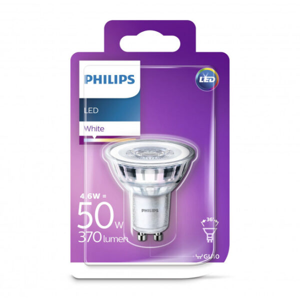 Philips LEDClassic 50Wspot glas GU10 hvid ikke dæmpbar 1 stk - 8718696562727