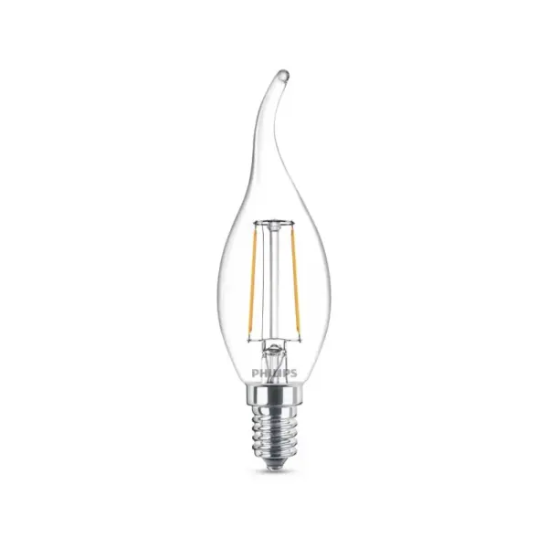 Philips LEDClassic Filament 25W bøjet top E14 varm hvid klar ikke dæmpbar 1 stk - 8718696573877