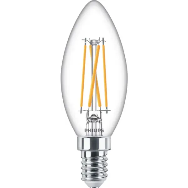 Philips LEDClassic Filament 40W kerte E14 varm hvid klar dæmpbar 1 stk - 8718699645922