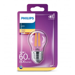 Philips LEDClassic Filament 60W krone E27 varm hvid klar ikke dæmpbar 1 stk - 8718699648800