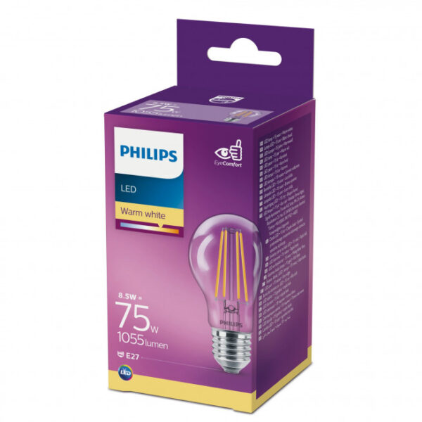 Philips LEDClassic Filament 75W E27 varm hvid klar ikke dæmpbar 1-stk - 8718699665302