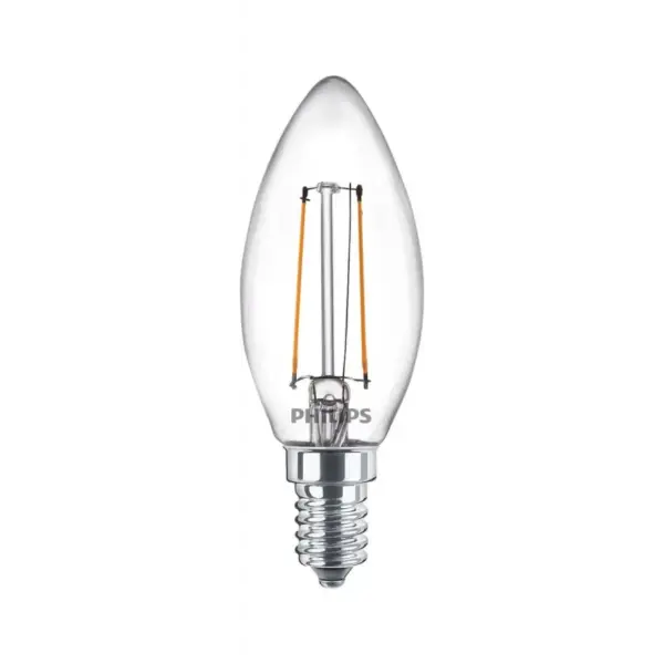 Philips LEDClassic Kerte Filament 25W E14 varm hvid klar ikke dæmpbar 2-stk - 8718699664985