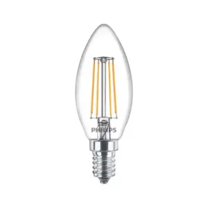 Philips LEDClassic Kerte Filament 40W E14 varm hvid klar ikke dæmpbar 2-stk - 8718699664909