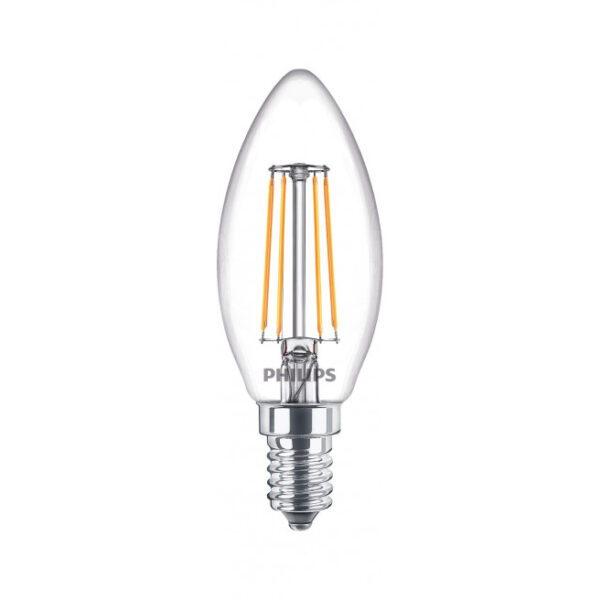 Philips LEDClassic Kerte Filament 40W E14 varm hvid klar ikke dæmpbar 2-stk - 8718699664909