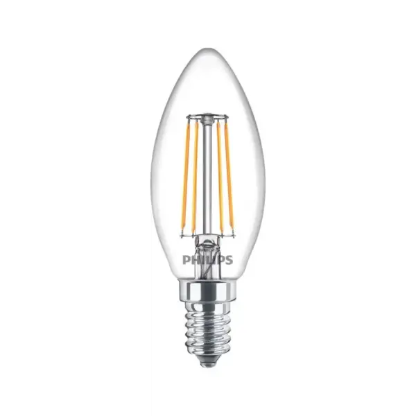 Philips LEDClassic Kerte Filament 40W E14 varm hvid klar ikke dæmpbar 2-stk - 8718699664909