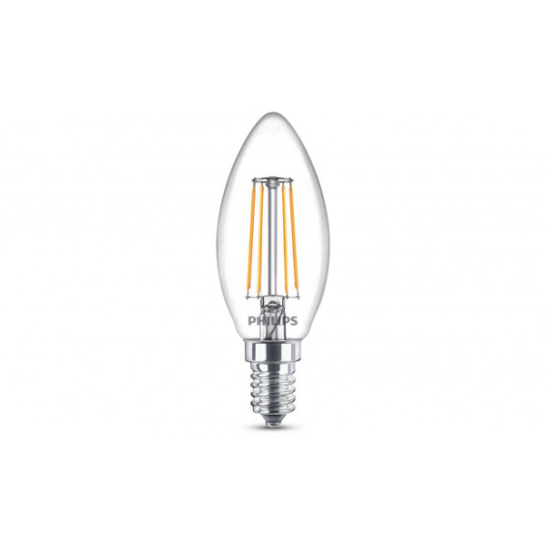 Philips LEDClassic Kerte Filament 40W E14 varm hvid klar ikke dæmpbar 6-stk - 8718696775035