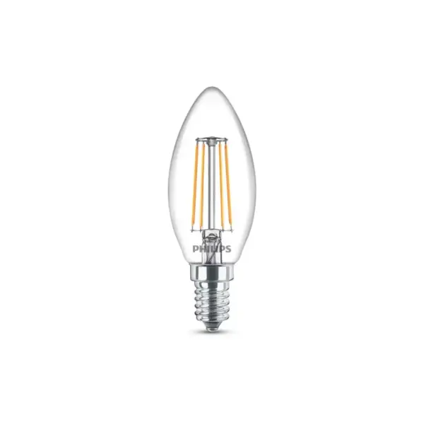 Philips LEDClassic Kerte Filament 40W E14 varm hvid klar ikke dæmpbar 6-stk - 8718696775035