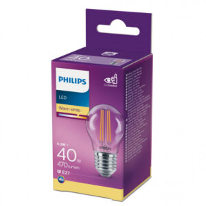 Philips LEDClassic Krone Filament 40W E27 varm hvid klar ikke dæmpbar 1-stk - 8718699665609