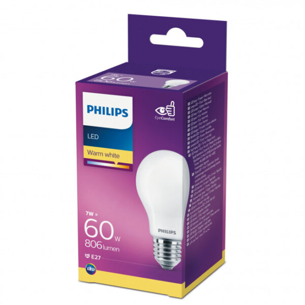 Philips LEDClassic standard 60W E27 varm hvid mat ikke dæmpbar 1-stk - 8718699665340